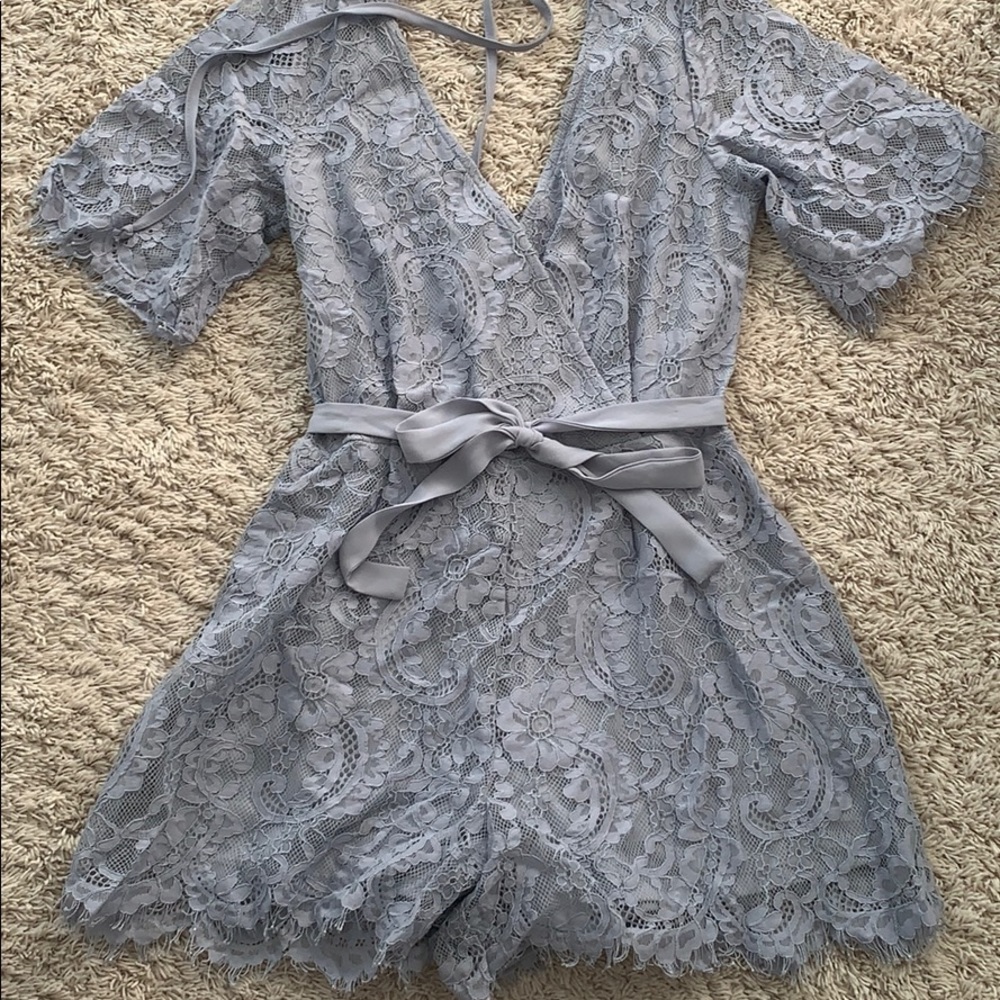 Purple lace romper